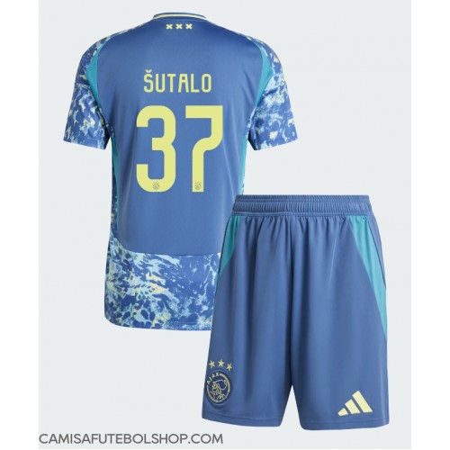 Camisa de time de futebol Ajax Josip Sutalo #37 Replicas 2º Equipamento Infantil 2024-25 Manga Curta (+ Calças curtas)